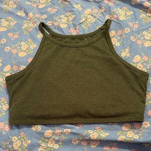 Threads 4 Thought Olive High-Neck Crop Top